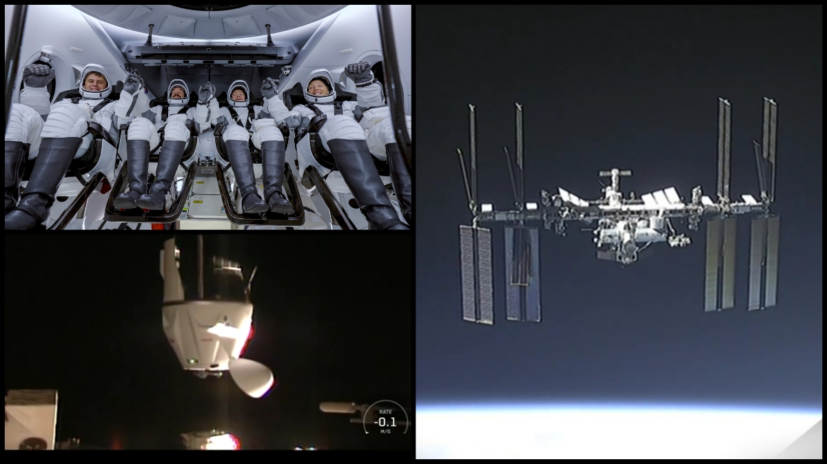 NASA’s SpaceX Crew-12 Dragon Docks at International Space Station with Four New Astronauts